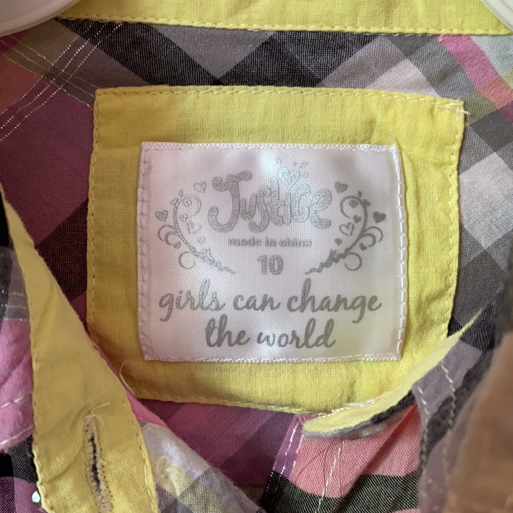 Girls Plaid Button-Down Top - Picture 3 of 6
